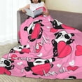 thumbnail image 6 of Zufioo Panda Heart Valentine Pink Fleece Blanket Queen Size,Plush Bed Blanket,Ultra Soft Throw Blanket,Plush Fuzzy Cozy Blanket Perfect for Bed,Couch-60"x50", 6 of 7