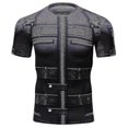 thumbnail image 5 of Superhero Punisher Short Sleeve Sport T Shirt Workout 3d Compression Quick Dry Training Men's Running Gym Fitness Top Rashgard, 5 of 5