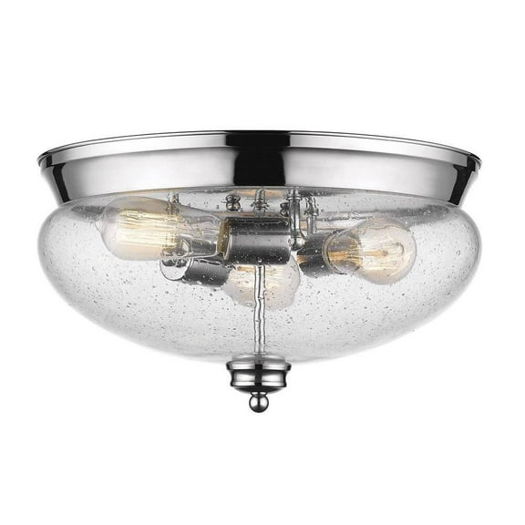 3 Light Flush Mount in Traditional Style 15 inches Wide By 8.5 inches High-Chrome Finish Bailey Street Home 372-Bel-2019957