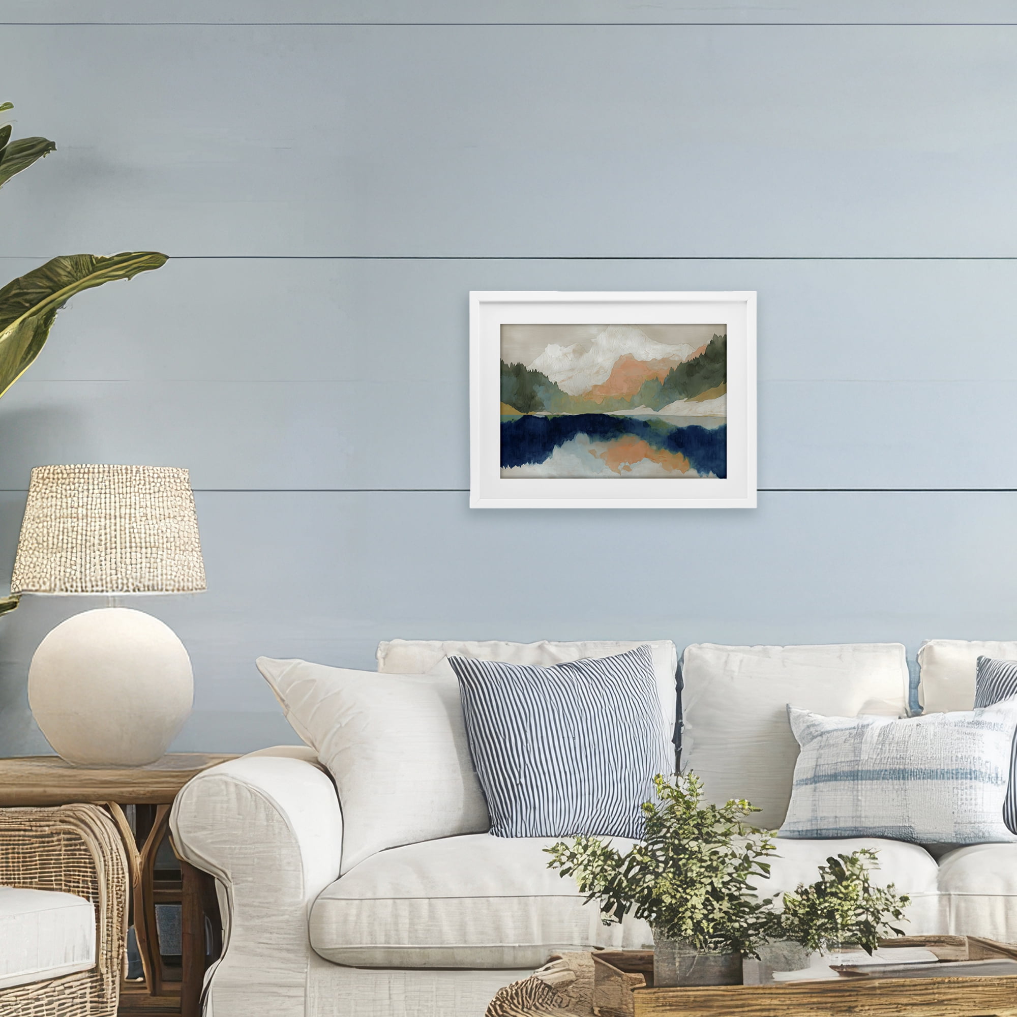 Stupell Industries Alpine Autumn Lake Reflection White Framed Print Under Glass, design by Chromatic Storm Studio
