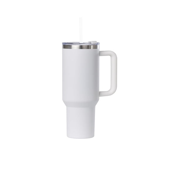 Sip+Sea Cayman Vaso De Acero Inoxidable De 40 Oz Con Tapa Con Asa Y Pajita | Aislamiento Al Vacío De Doble Pared