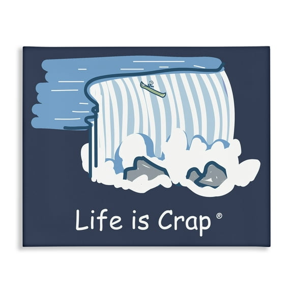 Stupell Industries Funny Canoe Falls Novelty & Humor Painting Wrapped Canvas Art Print Wall Art, 20 x 16