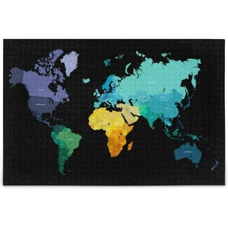 Coolnut World Map Puzzle 500 Pieces Wooden Puzzle Artwork Jigsaw Puzzle Home Decor, 20.5 x 14.9 Inch