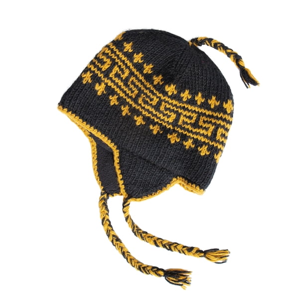 Gorro KOSHI de Lana Tejido a Mano con Forro de Sherpa para Invierno