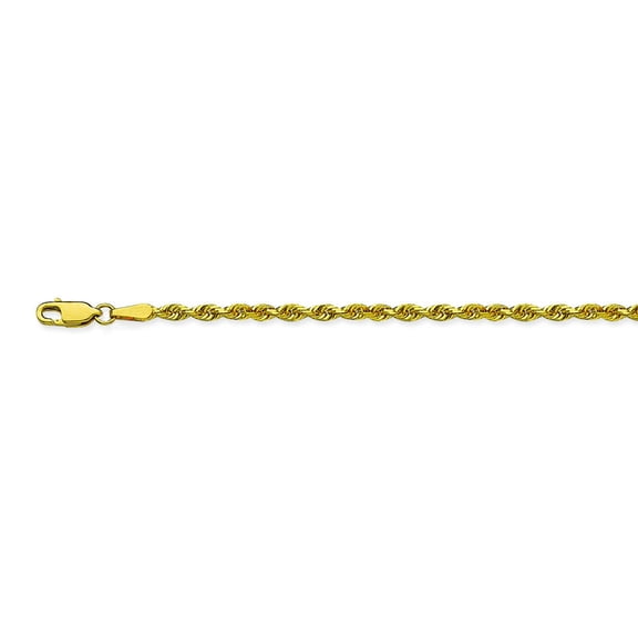 10K Yellow Gold 3 Diamond Cut Rope Chain in 20 inch, 22 inch, 24 inch, & 30 inch