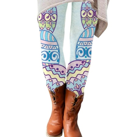 

QYZEU High Waist Workout Shorts Maternity Leggings Women Easter Series Printed Elastic Leggings Fitness Yoga Pant High Waisted Seamless Leggings Yoga Tight