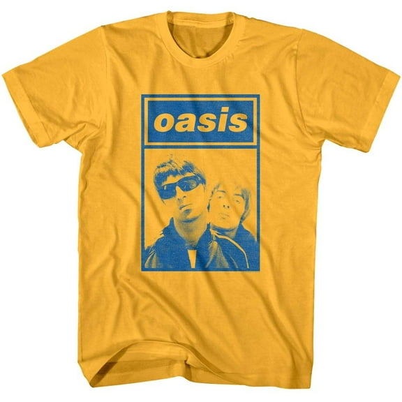 Oasis Gallagher Brothers Men's T Shirt (Gold, AdultS)