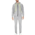 thumbnail image 4 of mihongmao Mens 2 Piece Outfits Sweatsuits Men 2 Piece Outfit Drawstring Zip Up Hoodie Matching Waist Sweatpants Sets Gray M, 4 of 8