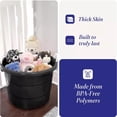 thumbnail image 5 of 20 Gallon Storage Tub, Round Heavy Duty Plastic Container with Rope Handles, 21.5 x 21.5 x 16.5 inches (Black), 5 of 6