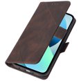 thumbnail image 6 of Skin-Friendly Wallet Case for iPhone 14, Premium PU Leather Shockproof Card Slots Cash Holder Flip Cover with Kickstand Folio Magnetic Clasp Wrist Hand Strap Handbag Case,Brown, 6 of 7