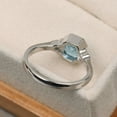thumbnail image 3 of Real Swiss blue topaz anniversary ring,sterling silver,asscher cut ,November birthstone ring, 3 of 5