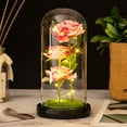 thumbnail image 5 of AYktou Roses Gifts Colorful Artificial Flowers Rose Light Gift in A Glass Dome,Flowers Gifts for Her on Anniversary Valentine's Day Mothers Day Girlfriend Birthday Gifts, 5 of 9
