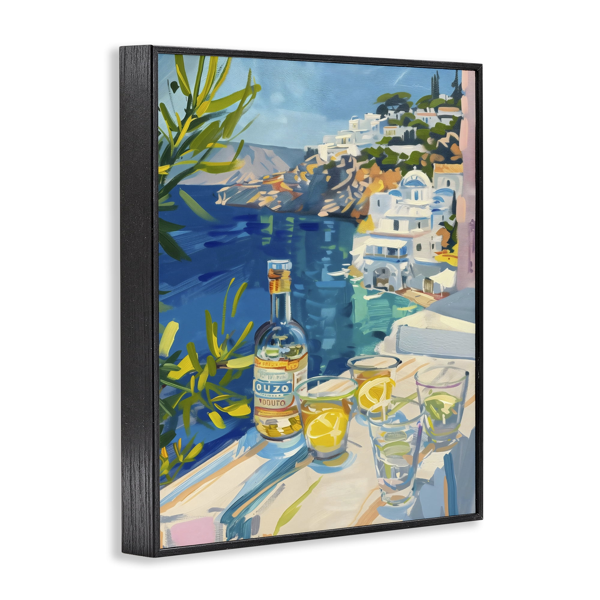 Stupell Industries Drink By The Sea Balcony Black Framed Giclee Art, design by The Prints Vibe
