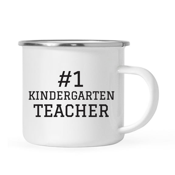 Koyal Wholesale Stainless Steel Campfire Coffee Mug, #1 Kindergarten Teacher, 1-Pack