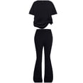 thumbnail image 2 of Outfits for Girls Size 9-10Y Crew Short Sleeve Solid Top with Pants Kids Daily Lightweight Set Girls Clothes, 2 of 4