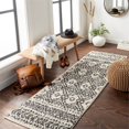 thumbnail image 7 of Surya Beni shag BSH-2310 31 x 87" Runner Fabric Rug in Black and Cream, 7 of 7