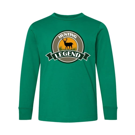 Inktastic Hunting Legend Deer Bowhunter Long Sleeve Youth T-Shirt