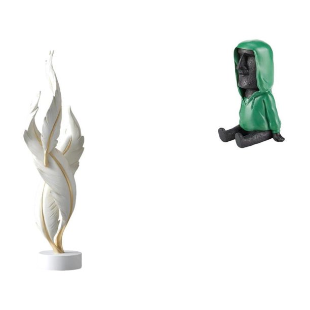 Figura decorativa,Escultura de plumas para escritorio,oficina,decoración del hogar,Figura decorativa de escritorio para decoración de mesa del hogar,Estatua de la Isla de Pascua,Estatua de la
