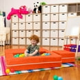 thumbnail image 3 of Jaxx Zipline Kids Modular Loveseat & Ottomans/Fold Out Lounger, Mandarin, 3 of 7