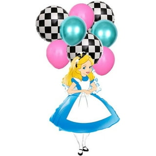 Alice in Wonderland Birthday Party Decoration,Include Alice Happy Birthday  Banner, Cake Toppers, Cupcake Toppers, Latex Balloons for Alice in