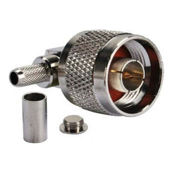 RF N Plug Male Right Angle Crimp Connector for RG58 LMR195 RG142 RG400 Cable