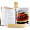 thumbnail image 2 of Cookbook Stand Recipe Book Holder with Wood Cutting Board Design, Cookbook with Back Stand for Convenient Countertop Display or String for Wall Mounting iPad and Tablet Hands Free StandNatural Wood, 2 of 5