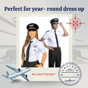 Dress-Up-America Pilot Costume for Adults - Pilot Uniform for Men - Halloween Airline Captain Costume Set (Large)