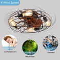 thumbnail image 3 of Holaki 20" Caged Ceiling Fans with Lights and Remote,Flush Mount Low Profile Bladeless Ceiling Fan Low Profile,Small Farmhouse Industrial Enclosed Ceiling Fan For Bedroom,Kitchen, 3 of 9