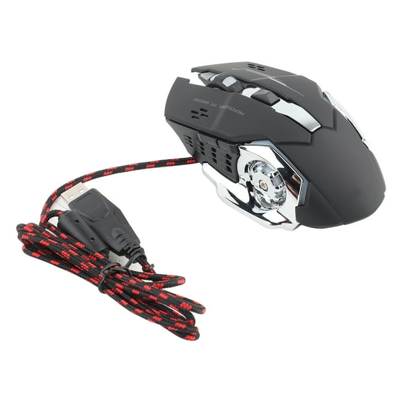 Sarapandan Mechanical Wire, Desktop PC Accessory, Black Silent USB Gaming Mouse with 4-Way Scroll