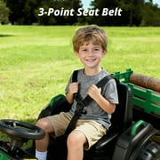 Hikiddo 24 Volt Ride on Toys, Kids Electric Ride On Tractor with Trailer - Green