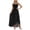 Black, variant on Rggeeun Women'S Dresses Solid Color Elegant Ankle-Length Halter Thin Straps Square Neck Sleeveless A-Line Loose Fit Soft Fabric With Waist Shirring Ruffle For Summer Office Casual Wear,Black,L
