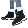 thumbnail image 5 of CAICJ98 Womens Winter Boots Lace Up Mid Carf Boots Warm Lined Waterproof Fashion Women's Snow Boots (Black,Size 7.5), 5 of 9