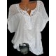 thumbnail image 2 of Blusas y tops de manga corta de verano para mujer, camisa holgada de encaje blanco con retazos, tallas 4xl, 5xl y 6xl, ropa informal para mujer 2023, 2 of 6