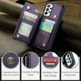 thumbnail image 6 of Feishell for Samsung Galaxy A53 5G Case with Card Holder, Wallet Case for Women Men with RFID Blocking, Durable PU Leather Kickstand Magnetic Clasp Shockproof Phone Case,Purple, 6 of 9