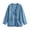 Blue, variant on Cmtiyu Denim Jacket for Women, Long Sleeve Drawstring V Neck Open Front Washed Denim Jackets, Casual Loose Fit Outerwear Jacket with Pockets, S-3XL