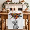 thumbnail image 4 of Funny Lions Cotton Linen Table Runner for Dining Kitchen, Modern Abstract Art Colorful Love Hearts Wedding Outdoor Party Tablerunners Decoration, Dresser Scarf Coffee Tablecloth Runners 13x70 Inches, 4 of 9