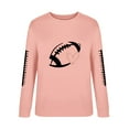 thumbnail image 4 of BODOAO Game Day Sweatshirt Women Football Sweatshirts Rugby Graphic Pullover Weekend Tops Casual Football Season Shirt Women's Bloody Print Loose Long Sleeve Sweatshirt Top Pink L, 4 of 4