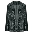 thumbnail image 5 of bnaln Women's Blazers Suit Jackets Long Sleeve Solid Sequin Plus Size Cardigan with Button Fashion Blouses Tops Business Work Fashion Coats, 5 of 7