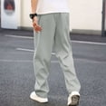 thumbnail image 4 of WTOBBY Men's Casual Elastic Waistband Drawstring Breathable Solid Color Pants for Everyday Wear, Comfortable Lightweight Trousers with Adjustable Fit and Modern Stretch Fabric ,Light Gray S, 4 of 5
