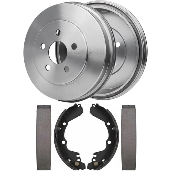 Detroit Axle - 4pc Rear Brake Kit for 2001 2002 2003 2004 2005 Dodge Stratus, Brake Drums Semi-Metallic Brakes Shoes Replacement