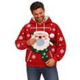 thumbnail image 2 of RGGEEUN Dog Pouch Hoodies Pet Carrier Hoodies Christmas Santa Graphic Long Sleeve Hooded Pullover with Pocket Mens Sweatshirt for Small Dogs and Cats Travel Party,Xs, 2 of 7