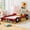 Red, variant on CZBZ Twin Size Race Car Bed, Wood Car-Shaped Platform Bed Frame with Wheels & Safety Rails, Sturdy Plywood & MDF Construction, 250 LBS Capacity, No Box Spring Needed, Easy 30-Min Assembly