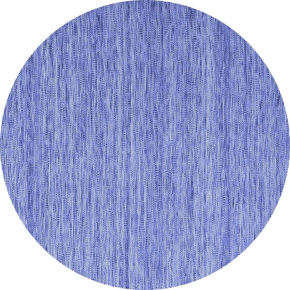 Ahgly Company Machine Washable Indoor Round Abstract Blue Contemporary Area Rugs, 6' Round