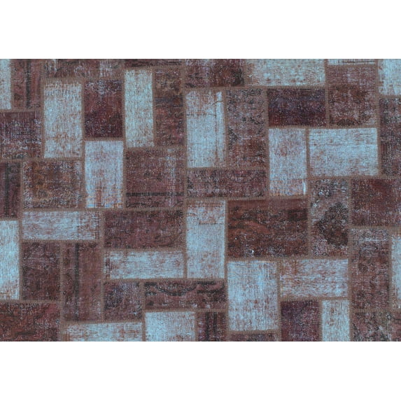 Ahgly Company Indoor Rectangle Abstract Light Blue Modern Area Rugs, 8' x 12'