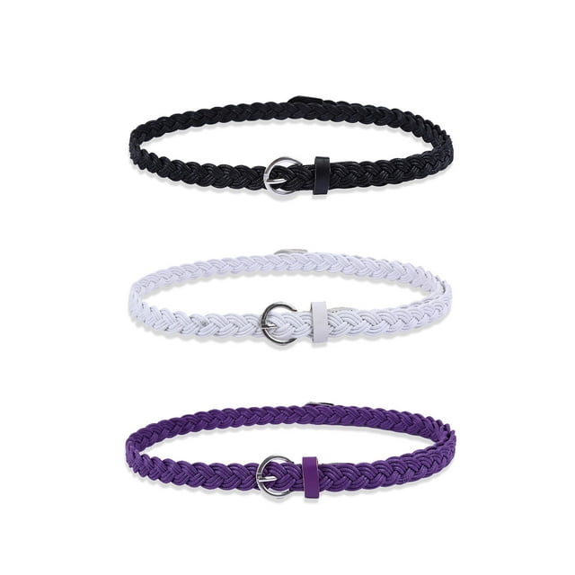 Unique Bargains Ceinture Fine Tressée Ajustable à Boucle à Ardillon Simple pour Femme