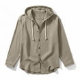thumbnail image 3 of Horkkom Long Sleeve Shirts for Men Solid Color Button Down Linen Shirts Summer Breathable Casual Shirts L, 3 of 8