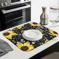 thumbnail image 3 of Sunflower Themed Dish Rack Pad, Microfiber Drying Mat for Kitchen Countertop, Foldable and Absorbent 16x18 Inch Size, 3 of 7