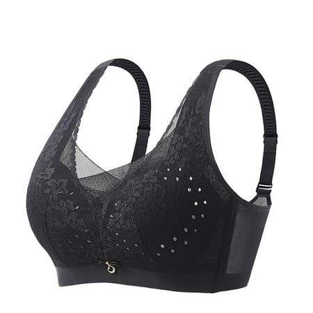 Rapid Savings: Bras for Women Pack  Pack Sujetadores para Mujer  Women s Underwear Women s Small Chest Gathered Lace Medium Thick Cup No Steel Ring Comfortable Bra SOPATENOR Black 2XL