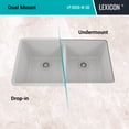 thumbnail image 3 of 32" x 19" Quartz Kitchen Sink, 50/50 Double Bowl Sink, Drop-in Sink, Undermount Sink, Granite Kitchen Sink, White Kitchen Sink, Lexicon Platinum LP-5050-W-SO, 3 of 3
