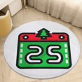 thumbnail image 6 of Christmas Day Round Carpet Circle Rug Outdoor Patio Area Rug Washable Large Area Rugs Hallway Room Decor Fitness Mats, 6 of 8